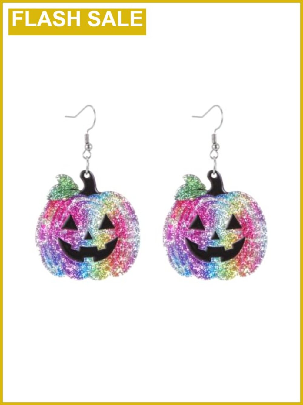 Acrylic Pumpkin Dangle Earrings Halloween Stainless Steel Hooks Fall